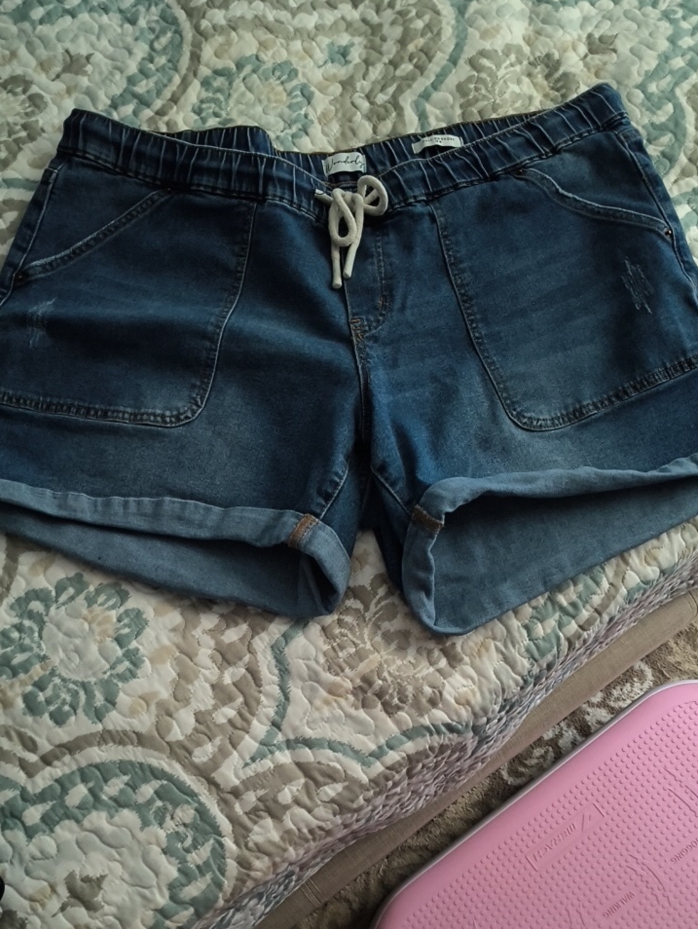 Wonderly Dark Blue Denim Drawstring Women’s Shorts
